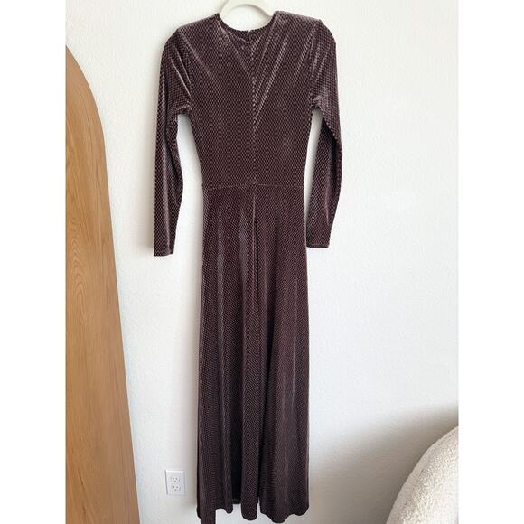 Michael Costello Sheana Gown Revolve Brown Velvet Maxi Dress - Picture 4 of 10